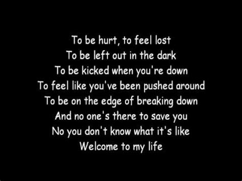 welcome to my life lyrics|welcome to my life song.